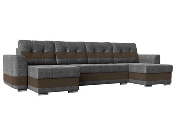 П-образный диван Честер, Серый/коричневый (рогожка) в Перми - предосмотр