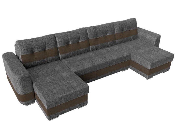 П-образный диван Честер, Серый/коричневый (рогожка) в Перми - изображение 4