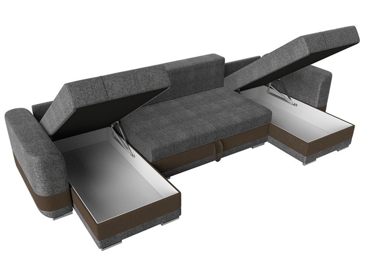 П-образный диван Честер, Серый/коричневый (рогожка) в Перми - изображение 5