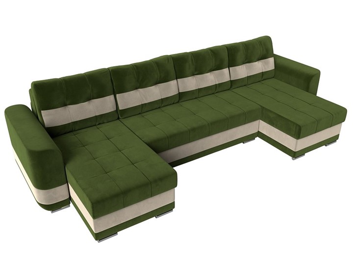 П-образный диван Честер, Зеленый/бежевый (вельвет) в Перми - изображение 4