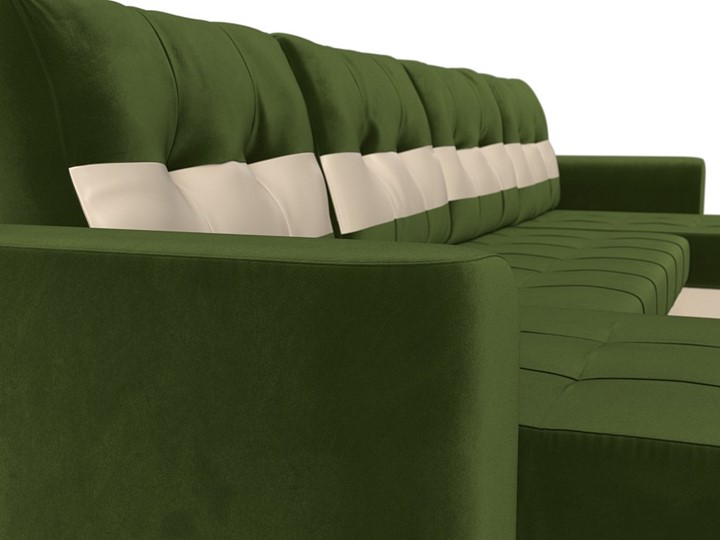 П-образный диван Честер, Зеленый/бежевый (вельвет/экокожа) в Перми - изображение 3
