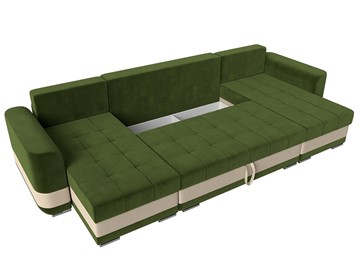 П-образный диван Честер, Зеленый/бежевый (вельвет/экокожа) в Перми - предосмотр 6