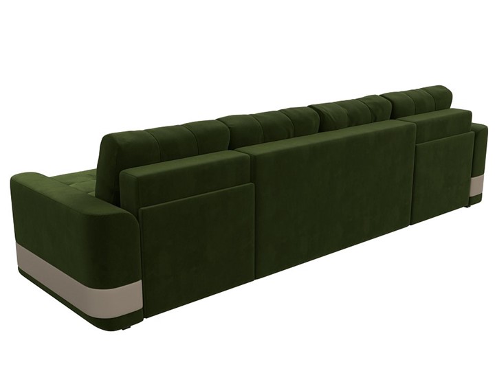 П-образный диван Честер, Зеленый/бежевый (вельвет/экокожа) в Перми - изображение 8