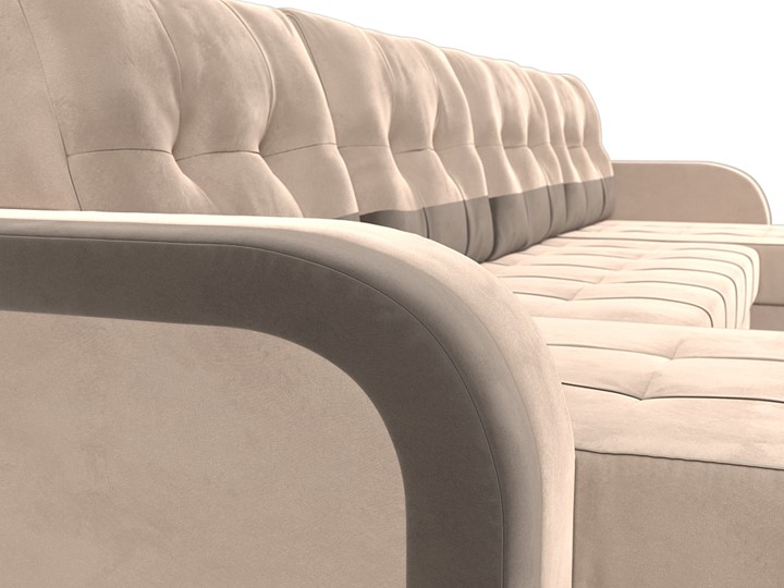 П-образный диван Марсель, Бежевый/коричневый (велюр) в Перми - изображение 3