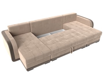 П-образный диван Марсель, Бежевый/коричневый (велюр) в Перми - предосмотр 6