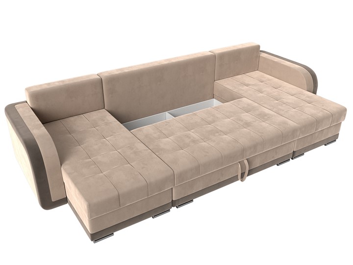 П-образный диван Марсель, Бежевый/коричневый (велюр) в Перми - изображение 6