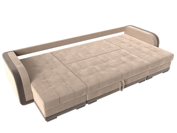 П-образный диван Марсель, Бежевый/коричневый (велюр) в Перми - изображение 7