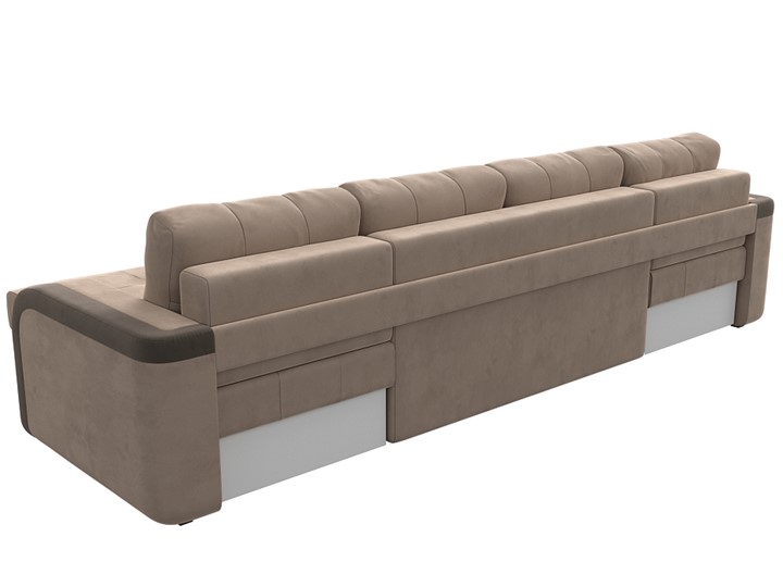 П-образный диван Марсель, Бежевый/коричневый (велюр) в Перми - изображение 8