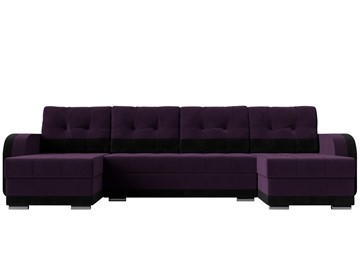 П-образный диван Марсель, Фиолетовый/черный (велюр) в Перми - предосмотр 1