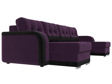 П-образный диван Марсель, Фиолетовый/черный (велюр) в Перми - предосмотр 2
