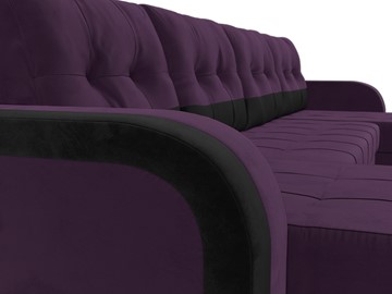 П-образный диван Марсель, Фиолетовый/черный (велюр) в Перми - предосмотр 3