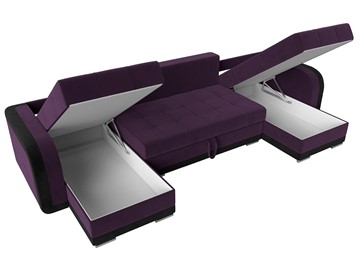 П-образный диван Марсель, Фиолетовый/черный (велюр) в Перми - предосмотр 5