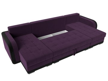 П-образный диван Марсель, Фиолетовый/черный (велюр) в Перми - предосмотр 6