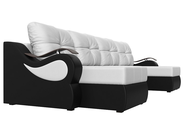 П-образный диван Меркурий П, Белый/черный (экокожа) в Перми - изображение 2