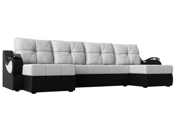 П-образный диван Меркурий П, Белый/черный (экокожа) в Перми - предосмотр