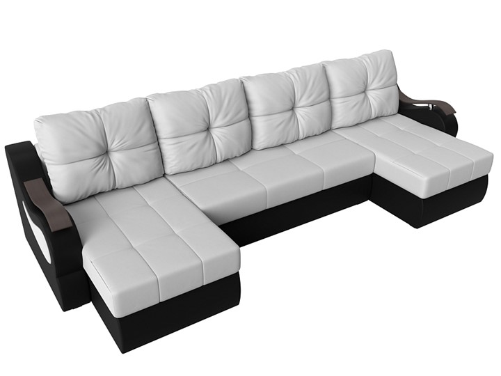 П-образный диван Меркурий П, Белый/черный (экокожа) в Перми - изображение 4