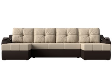 П-образный диван Меркурий П, Бежевый/коричневый (экокожа) в Перми - предосмотр 1