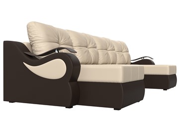 П-образный диван Меркурий П, Бежевый/коричневый (экокожа) в Перми - предосмотр 2