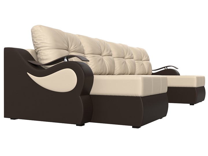 П-образный диван Меркурий П, Бежевый/коричневый (экокожа) в Перми - изображение 2
