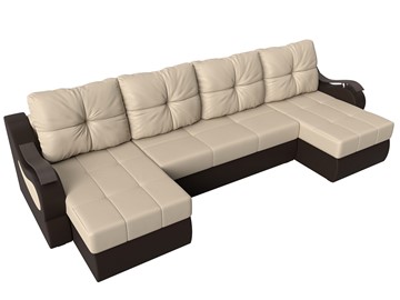 П-образный диван Меркурий П, Бежевый/коричневый (экокожа) в Перми - предосмотр 4