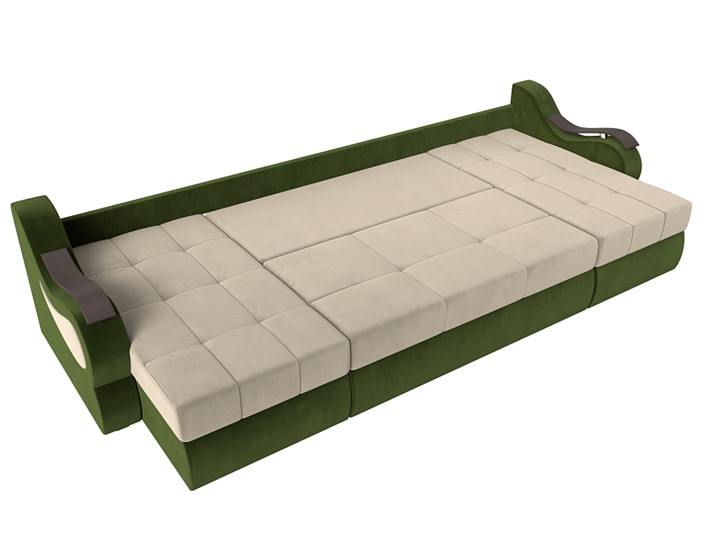 П-образный диван Меркурий П, Бежевый/зеленый (вельвет) в Перми - изображение 5