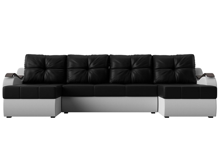 П-образный диван Меркурий П, Черный/белый (экокожа) в Перми - изображение 1