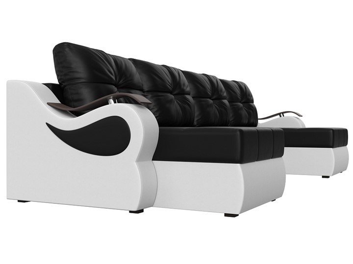 П-образный диван Меркурий П, Черный/белый (экокожа) в Перми - изображение 2