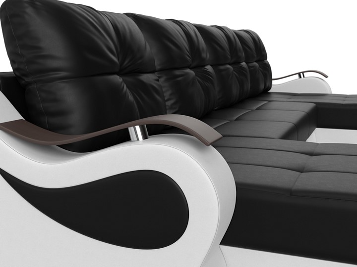П-образный диван Меркурий П, Черный/белый (экокожа) в Перми - изображение 3