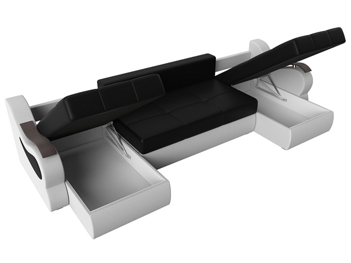 П-образный диван Меркурий П, Черный/белый (экокожа) в Перми - изображение 6