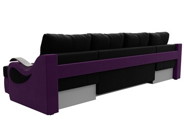 П-образный диван Меркурий П, Черный/фиолетовый (вельвет) в Перми - предосмотр 7