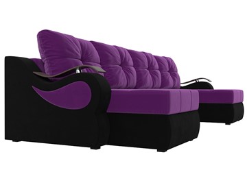 П-образный диван Меркурий П, Фиолетовый/черный (вельвет) в Перми - предосмотр 2