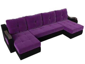 П-образный диван Меркурий П, Фиолетовый/черный (вельвет) в Перми - предосмотр 4