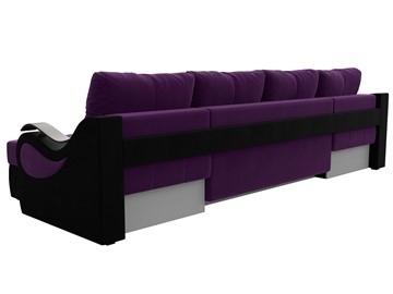 П-образный диван Меркурий П, Фиолетовый/черный (вельвет) в Перми - предосмотр 7