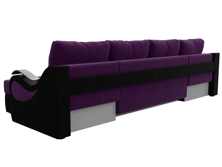 П-образный диван Меркурий П, Фиолетовый/черный (вельвет) в Перми - изображение 7