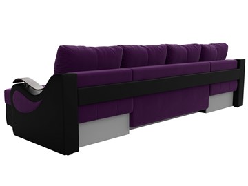 П-образный диван Меркурий П, Фиолетовый/черный (вельвет/экокожа) в Перми - предосмотр 7