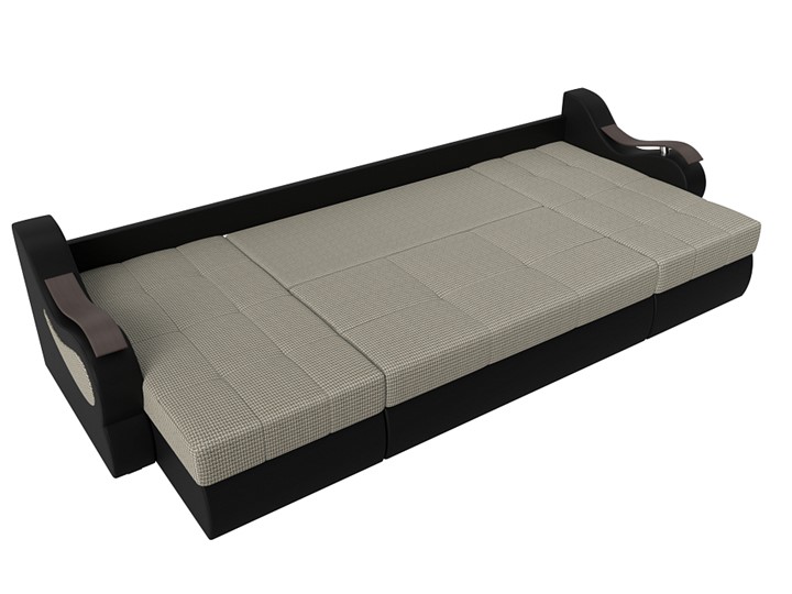 П-образный диван Меркурий П, Корфу 02 (рогожка)/черный (экокожа) в Перми - изображение 5