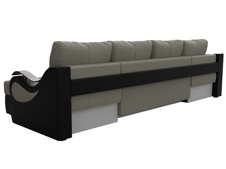 П-образный диван Меркурий П, Корфу 02 (рогожка)/черный (экокожа) в Перми - изображение 7