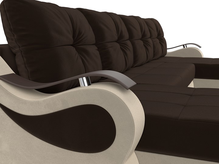 П-образный диван Меркурий П, Коричневый/бежевый (вельвет) в Перми - изображение 3