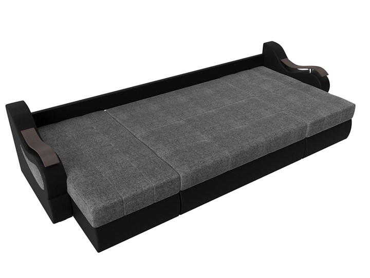 П-образный диван Меркурий П, Серый/черный (рогожка/экокожа) в Перми - изображение 5