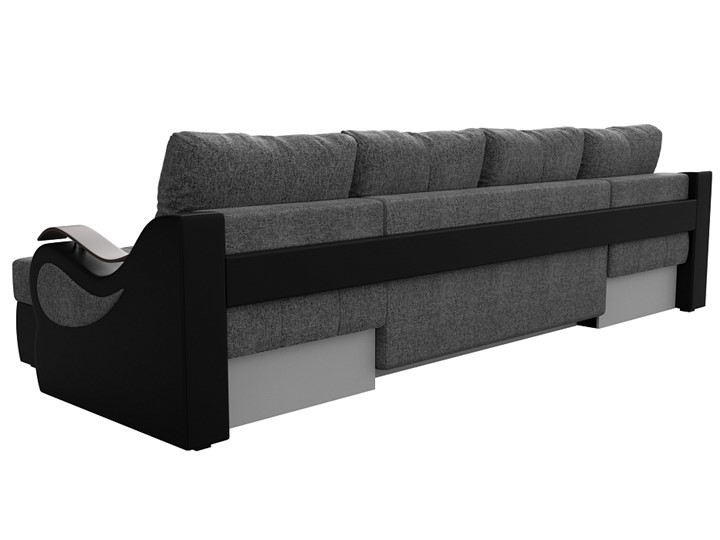 П-образный диван Меркурий П, Серый/черный (рогожка/экокожа) в Перми - изображение 7
