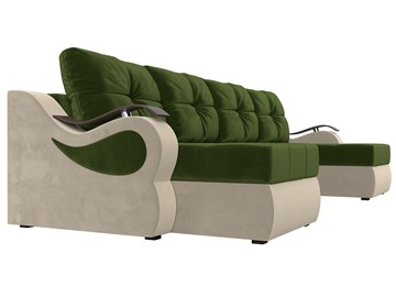 П-образный диван Меркурий П, Зеленый/бежевый (вельвет) в Перми - предосмотр 2
