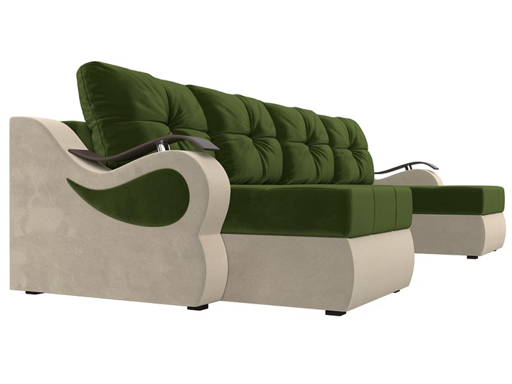 П-образный диван Меркурий П, Зеленый/бежевый (вельвет) в Перми - изображение 2