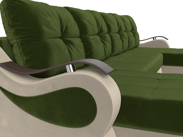 П-образный диван Меркурий П, Зеленый/бежевый (вельвет) в Перми - изображение 3