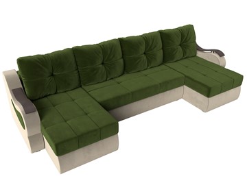П-образный диван Меркурий П, Зеленый/бежевый (вельвет) в Перми - предосмотр 4