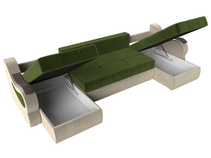 П-образный диван Меркурий П, Зеленый/бежевый (вельвет) в Перми - изображение 6