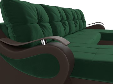 П-образный диван Меркурий П, Зеленый\Коричневый (Велюр\Экокожа) в Перми - предосмотр 4