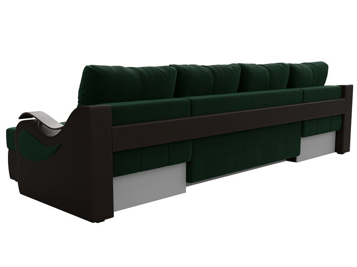 П-образный диван Меркурий П, Зеленый\Коричневый (Велюр\Экокожа) в Перми - изображение 7