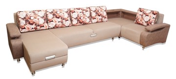 П-образный диван Престиж-15 люкс с полкой в Перми