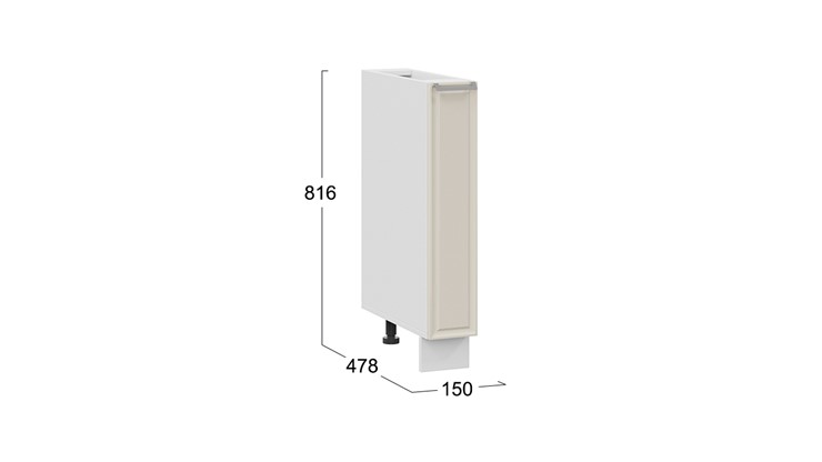 Шкаф напольный с выдвижной корзиной Белладжио 1Н15К (Белый, Софт панакота) в Перми - изображение 2