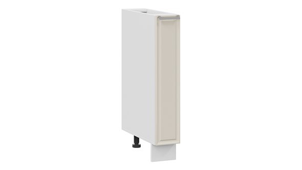 Шкаф напольный с выдвижной корзиной Белладжио 1Н15К (Белый, Софт панакота) в Перми - изображение